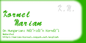 kornel marian business card